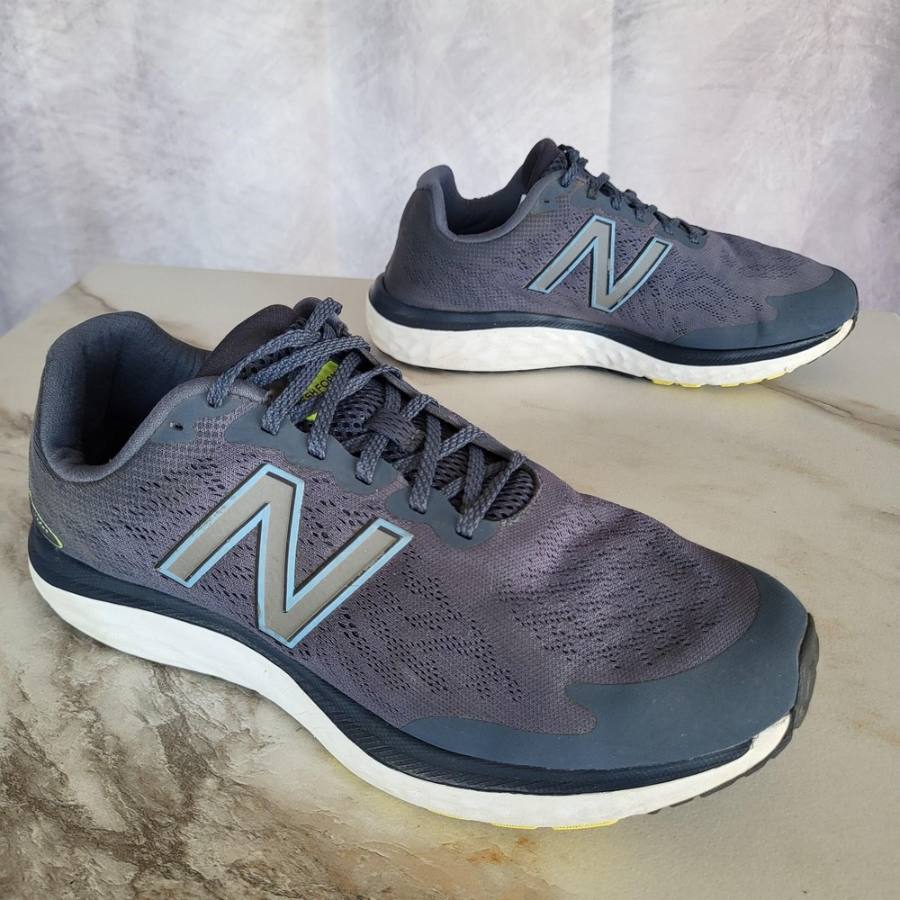 New Balance Fresh Foam 680v7 Shoes Mens Size 10 Gray Running Athletic Sneakers